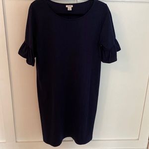 J.Crew ruffle-sleeve cotton jersey shift